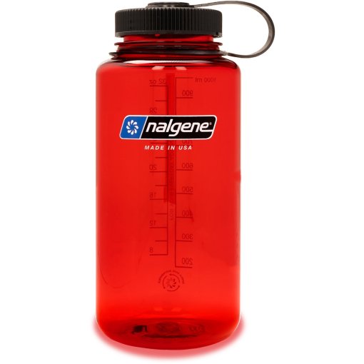 Бутылка Nalgene Sustain с широким горлышком, 1 л - красная, прозрачная