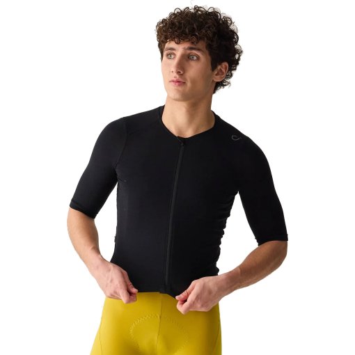 Productfoto van Velocio Merino Luxe Fietsshirt Heren - Zwart