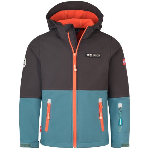 Foto de Trollkids Chaqueta Niño - Skjorta - Stormy Blue/Negro/Flame Orange