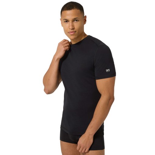 Produktbild von SUPER.NATURAL Sierra140 Kurzarm-Unterhemd Herren - Jet Black