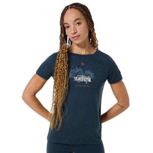 Immagine prodotto da SUPER.NATURAL Maglietta Donna - Dolomites Campsites - Blueberry/Various