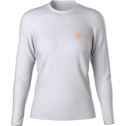Billede af Compressport Løbetrøje med lange ærmer til kvinder - vaporous grey/apricot/reflective apricot