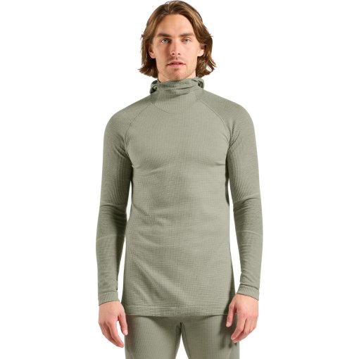 Foto de Odlo Camiseta Interior Manga Larga con Pasamontaña Hombre - Seamless Performance Wool - shadow