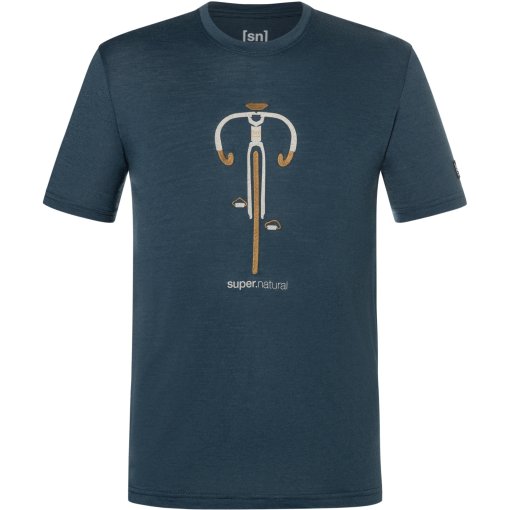 Foto de SUPER.NATURAL Camiseta Hombre - Vintage Bike - Blueberry/Vintage Khaki Melange/Kangaroo