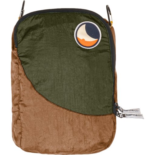 Foto de Ticket To The Moon Organizador de Maletas - Travel Cube M - Recycled &amp; Blue Sign Fabric - Brown / Army Green