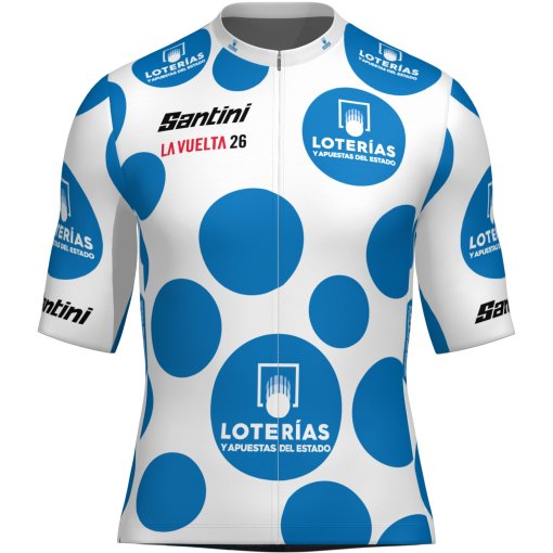 Photo produit de Santini La Vuelta Polka Dot Maillot à manches courtes pour hommes RE97175C26LVKOM - bluette BL