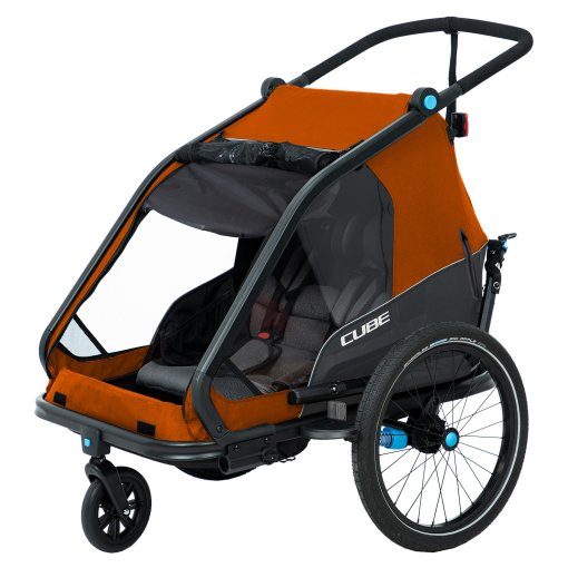 Foto de CUBE Remolque Bici Niños - Double CMPT - X Actionteam - grey´n´orange