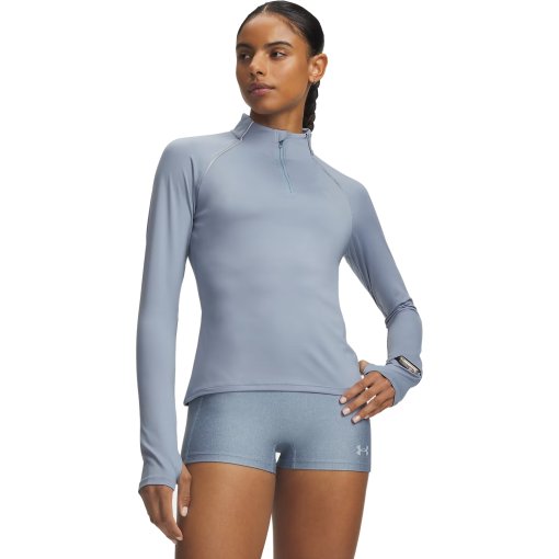 Picture of Under Armour UA Velociti 1/2 Zip Long Sleeve Shirt Women - Blue Wind/Reflective