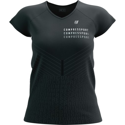 Photo produit de Compressport T-Shirt Femme - Performance - Black Edition 2023 - noir/blanc
