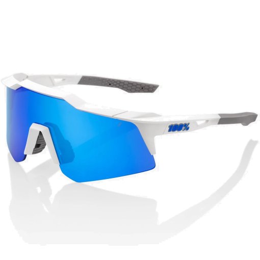 Produktbild von 100% Speedcraft XS Brille - Matte White - Blue Multilayer Mirror | Clear