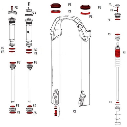 Immagine prodotto da RockShox Servicev Kit Full 30 Gold Solo Air - 11.4018.035.000