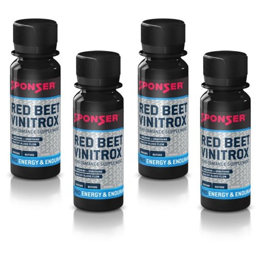 Picture of SPONSER Red Beet Vinitrox Shots - Vegetable Concentrate with Protein &amp; Amino Acids - 4x60ml