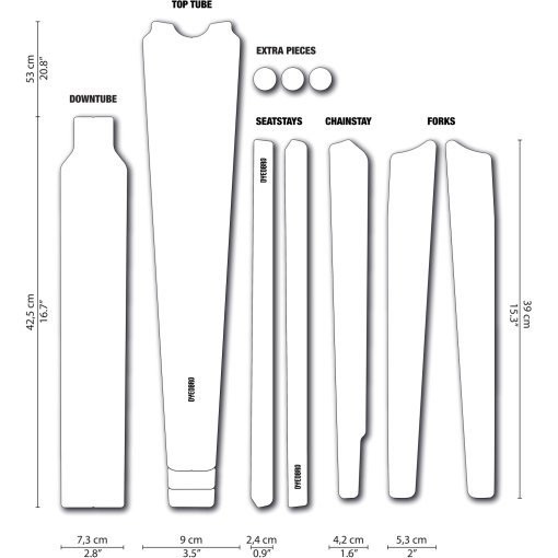 Immagine prodotto da DYEDBRO Gravel Kit Protezione Telaio CLEAR - nero opaco