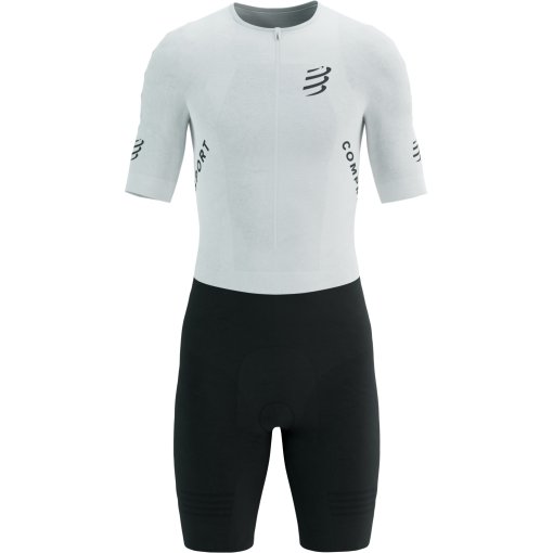Photo produit de Compressport Trisuit Manches Courtes Homme - Aero Seamless - blanc/noir