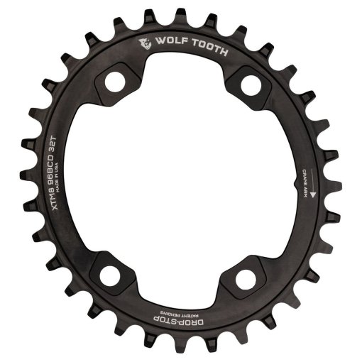 Produktbild von Wolf Tooth Elliptical - Single Kettenblatt 96mm für Shimano XT M8000 / M8020 / SLX M7000 - Drop Stop - schwarz