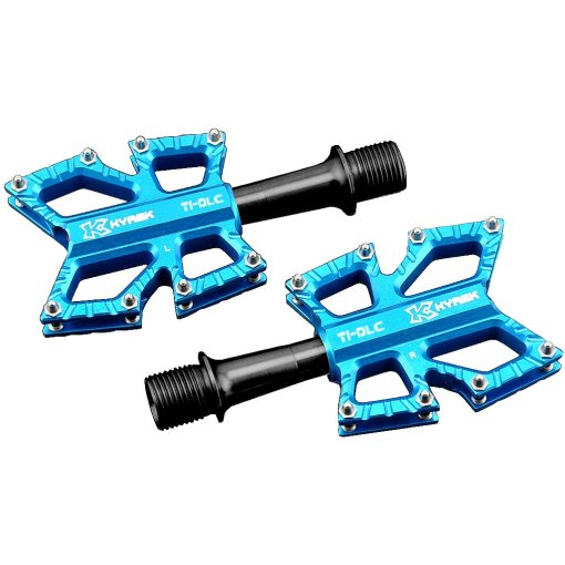 Foto de KCNC Slim Road Kyrex Platform Pedal with Titanium Axle - blue
