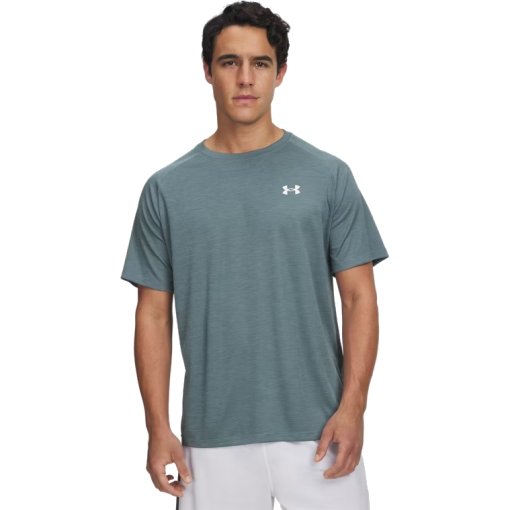 Foto de Under Armour Camiseta de Manga Corta con Textura Hombre - UA Tech™ - Jasper Blue/White