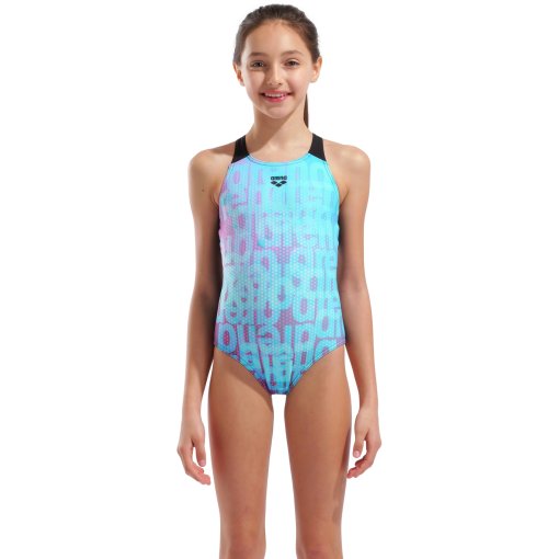 Foto de arena Performance Multi Colours V Back Traje de baño Niñas - Water Multi/Black