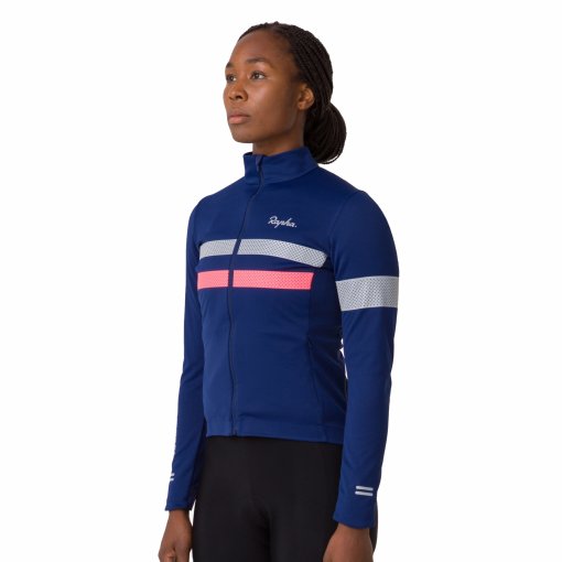 Rapha Brevet Windstopper Long Sleeve Jersey Women - navy/hi-vis