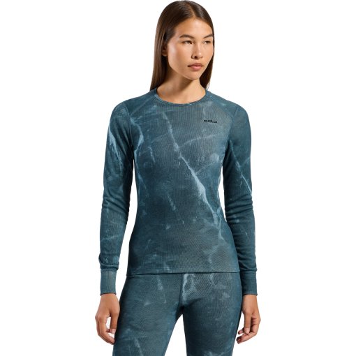 Produktbild von Odlo Collective Voices Active Warm Print Langarm-Unterhemd Damen - reflecting pond