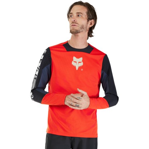 Foto de FOX Maillot de Manga larga MTB Hombre - Defend - Elevated - fluorescent red