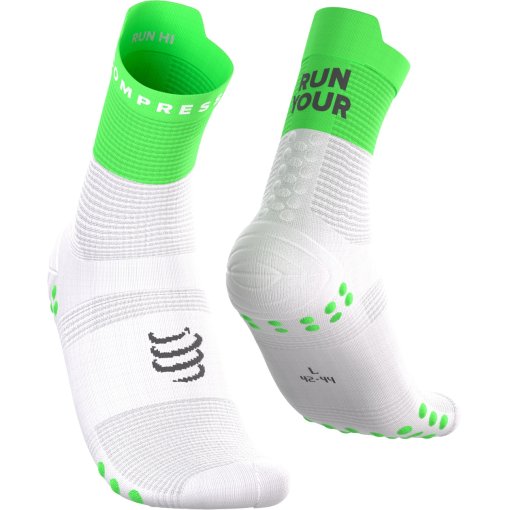 Slika izdelka Compressport Tekmovalne kompresijske nogavice Pro Racing v4.0 Run High - Your Race - white/neon green