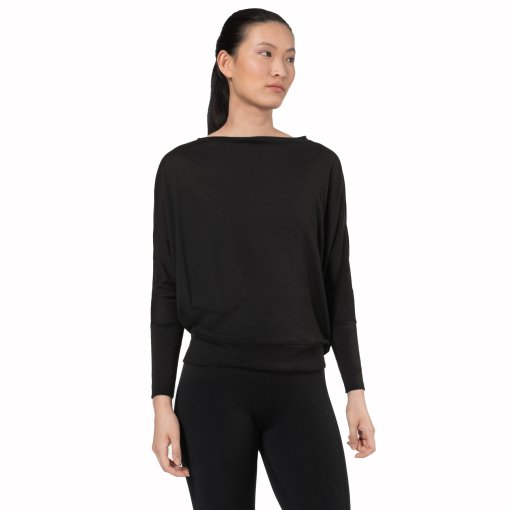 Productfoto van SUPER.NATURAL Kula Shirt met Lange Mouwen Dames - Jet Black