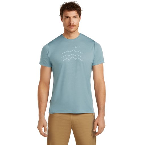 Foto de Icebreaker Merino 125 Cool-Lite™ Sphere Across the Peaks Camiseta de manga corta para hombres - Flint Blue
