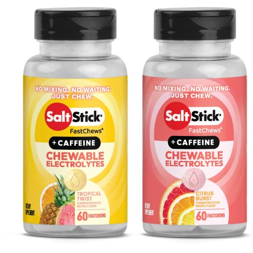 Zdjęcie: SaltStick FastChews Caffeine - Tabletki do ssania z elektrolitami + kofeina - 60 szt.
