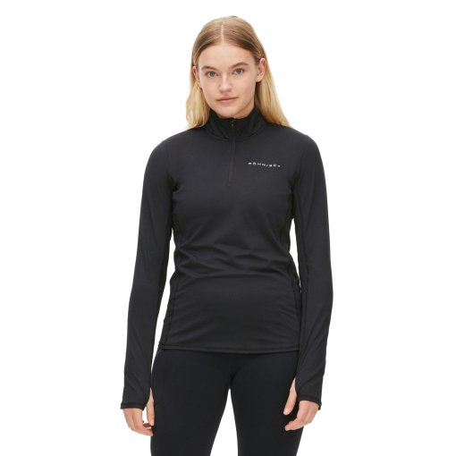 Photo produit de Röhnisch T-Shirt Manches Longues Femme - Light Thermo Half Zip - Noir