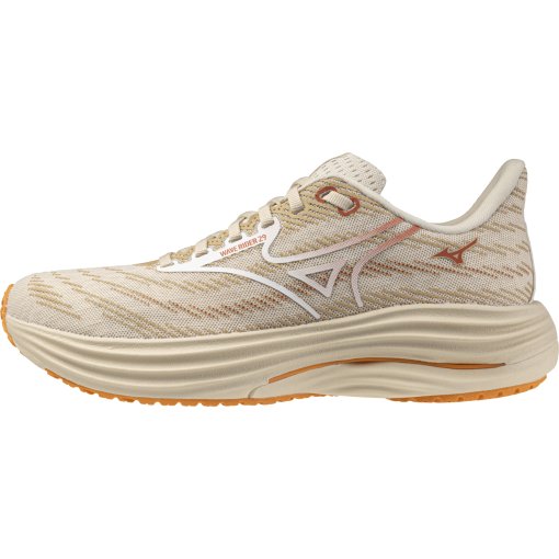 Photo produit de Mizuno Chaussures Running Femme - Wave Rider 29 - Summer Sand/White/Autumn Sunset