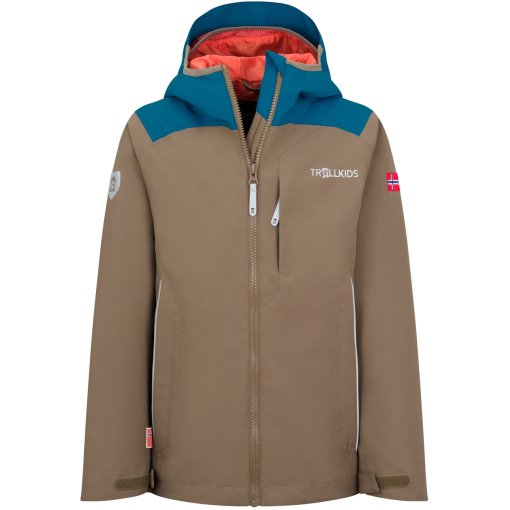 Foto de Trollkids Chaqueta Niño - Bergen - Mocca Brown/Atlantic Blue/Glow Orange