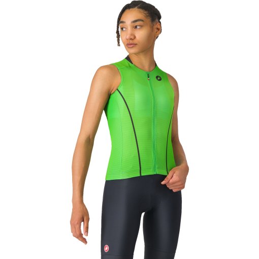 Foto de Castelli Anima Flow Maillot sin mangas Mujer - kelly green/black 047