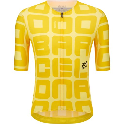 Photo produit de Santini Grand Départ Barcelone Maillot à manches courtes pour hommes - Tour de France™ 2026 Collection RE97175CBCN6TDF - yellow GI