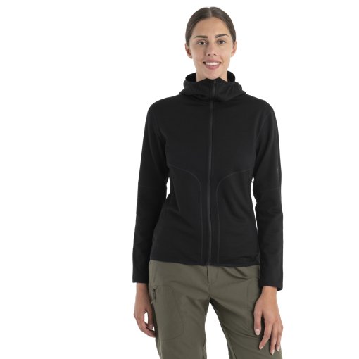 Foto de Icebreaker Chaqueta con Capucha Mujer - Merino 560 RealFleece™ Elemental II - Negro