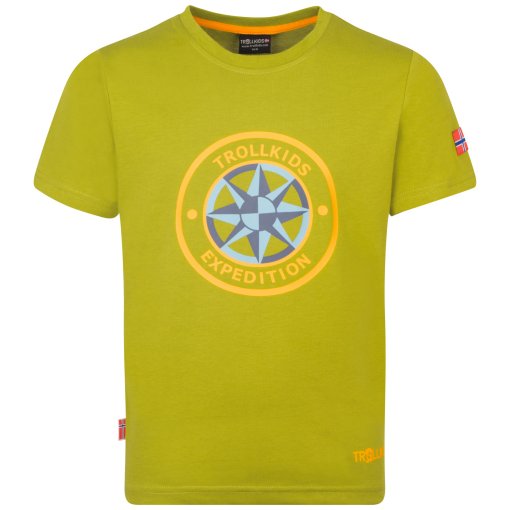 Foto de Trollkids Camiseta Niño - Windrose - Pear Green/Sahara Sunset