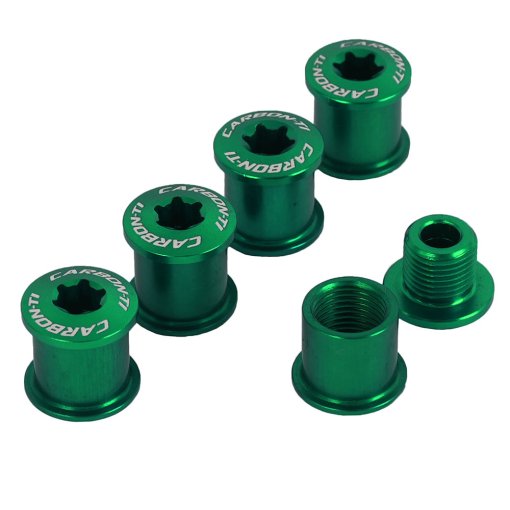 Produktbild von Carbon-Ti X-Fix BCD 107 2X Kettenblattschrauben Set - grün