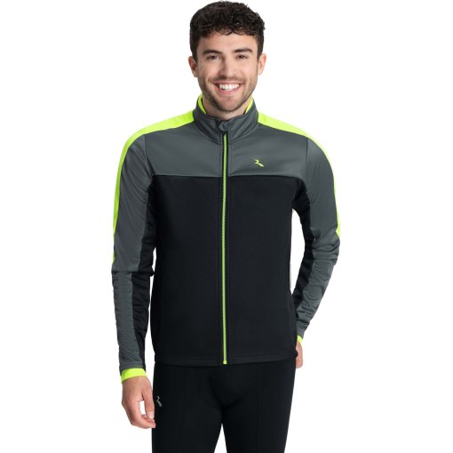 Produktbild von Rogelli Freeze Winterjacke Herren - Black / Fluor Yellow