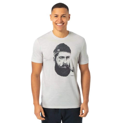 Foto de SUPER.NATURAL Camiseta Hombre - SN Sailor Bio - White Stone Melange/Turbulence Blue