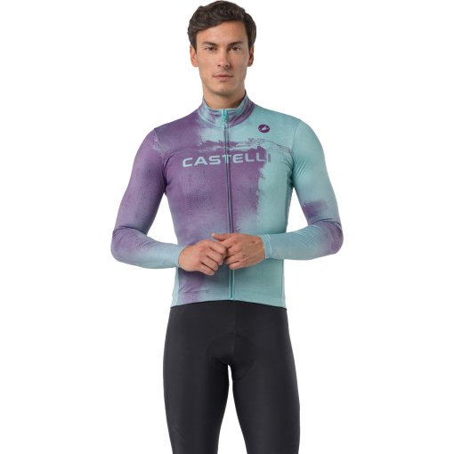 Picture of Castelli Nebula Thermal LS Jersey Men - deep purple/pool blue 529