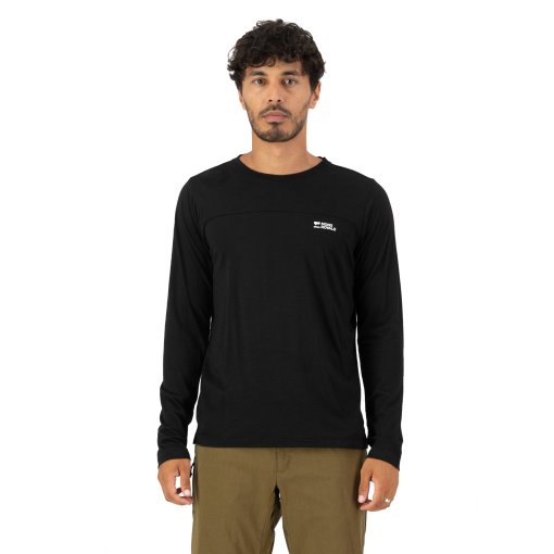 Photo produit de Mons Royale Maillot Cyclisme Manches Longues Homme - Diversion Merino - noir