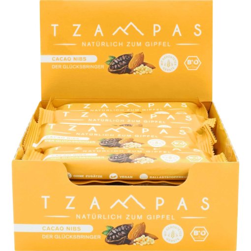Foto de TZAMPAS Barrita Energética BIO - Cacao Nibs - 16x40g
