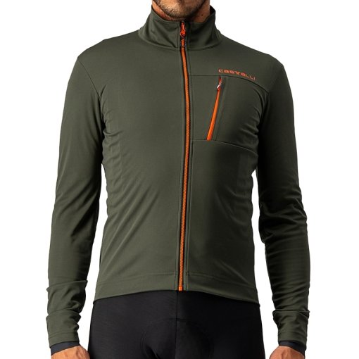 Kuva tuotteesta Castelli Go Jacket Men - military green/fiery red