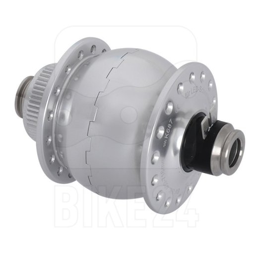 Foto de SON delux 12 Buje con dinamo - Centerlock - 32 agujeros - 12x100mm - anodizado de plata