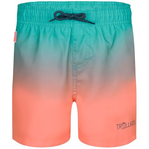 Photo produit de Trollkids Haukland Short de bain pour enfants - Aqua Mint/Vivid Orange