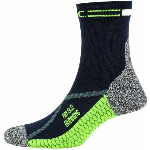 Image of P.A.C. Original RN 8.2 Running Reflective Merino Socks Women - Navy/Neon Yellow