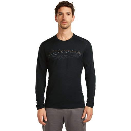 Picture of Icebreaker Merino 200 Oasis Long Sleeve Crewe Icebreaker Thermal Top Men - Black