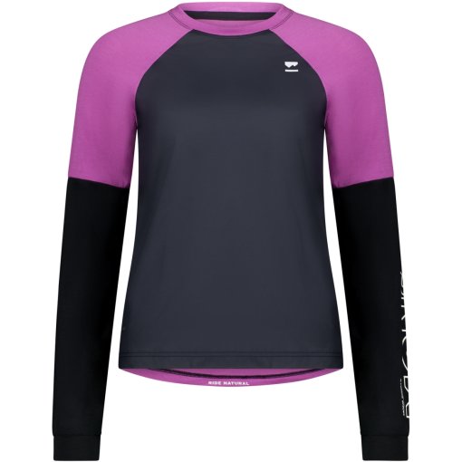 Foto de Mons Royale Maillot Ciclismo Mujer - Tarn Merino Wind - purple bolt / negro