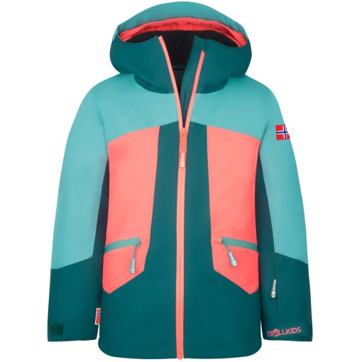 Foto de Trollkids Chaqueta Niña - Rauland - Midnight Petrol/Dusty Teal/Coral Pink