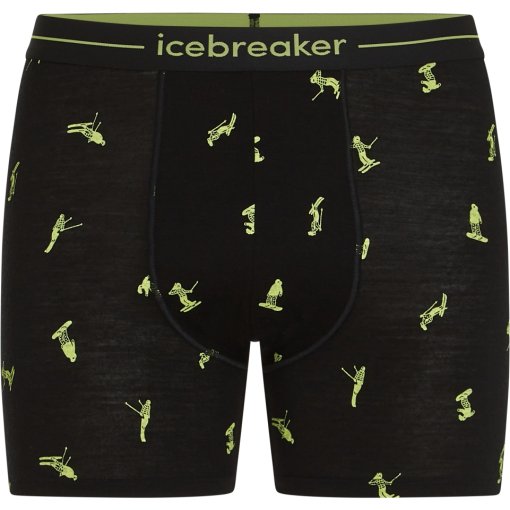 Foto de Icebreaker Calzoncillo Bóxer Hombre - Merino 150 Anatomica Boxershorts Snow Day - Negro/Peridot